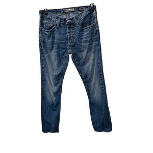Bke Derek Straight Leg Denim Jeans 31R Blue Medium Wash Mens Casual Everyday